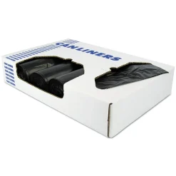 AccuFit 24 in. x 32 in. 16 gal. 1 mil Linear Low Density Can Liners with AccuFit Sizing - Black (250/Carton)