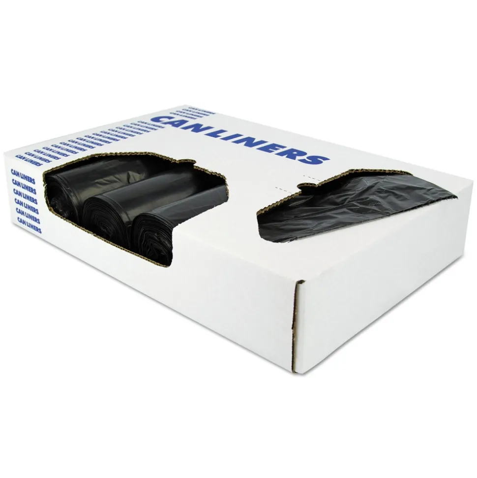 AccuFit H6045TK R01 30 in. x 45 in. 23 gal. 0.9 mil. Linear Low Density Can Liners with AccuFit Sizing - Black (200/Carton)