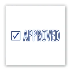 ACCUSTAMP2 1.63 in. x 0.5 in. APPROVED Pre-Inked Shutter Stamp - Blue