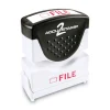 ACCUSTAMP2 1.63 in. x 0.5 in. Pre-Inked FILE Shutter Stamp - Red