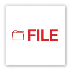 ACCUSTAMP2 1.63 in. x 0.5 in. Pre-Inked FILE Shutter Stamp - Red