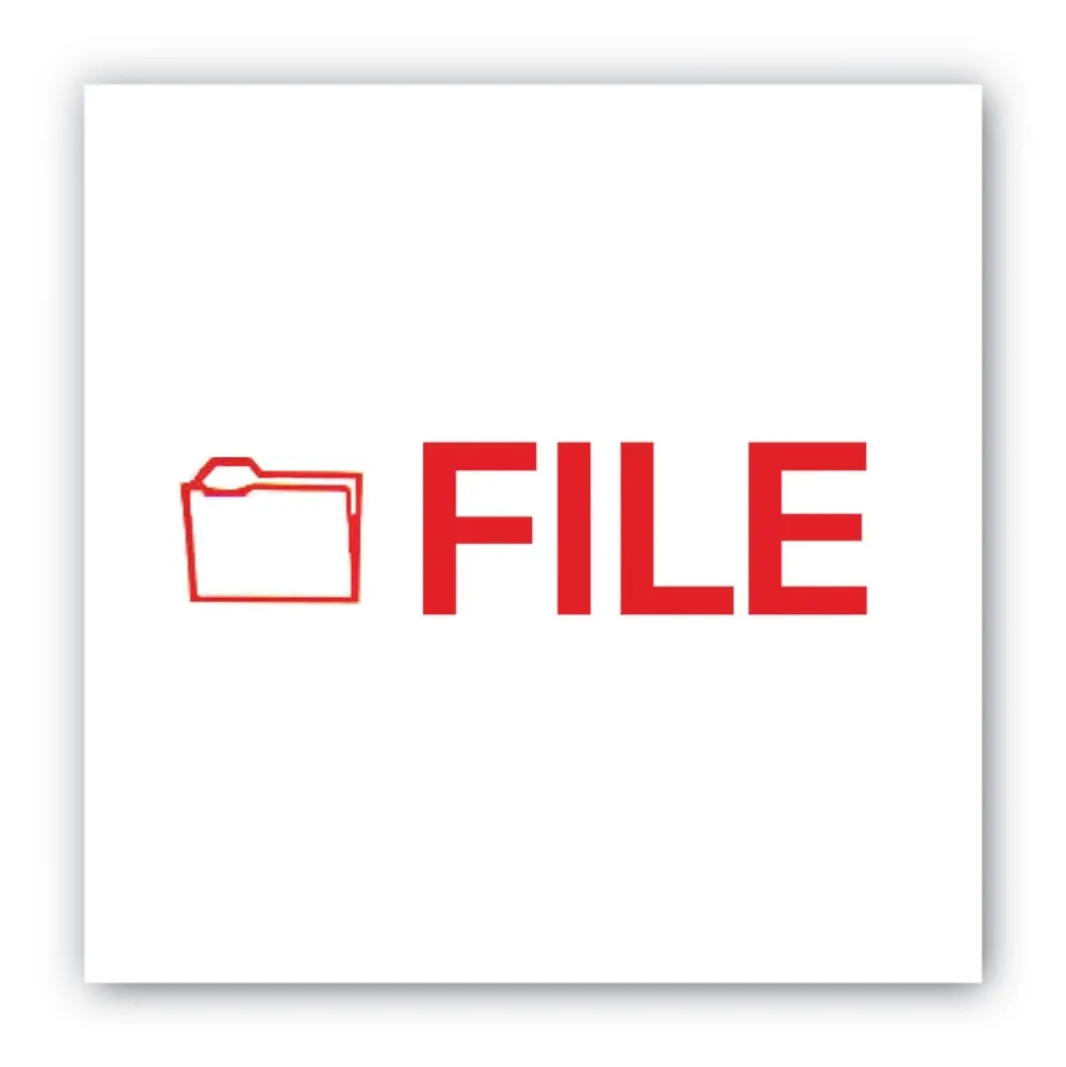 ACCUSTAMP2 1.63 in. x 0.5 in. Pre-Inked FILE Shutter Stamp - Red