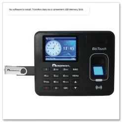 Acroprint BioTouch Time Clock and Badges Bundle for 10000 Employees - Black