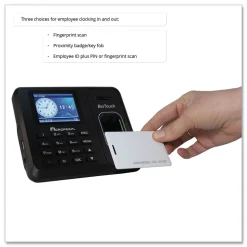 Acroprint BioTouch Time Clock and Badges Bundle for 10000 Employees - Black