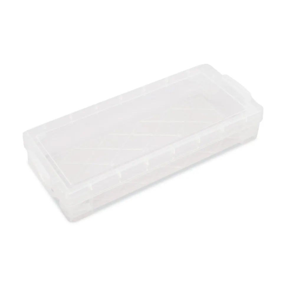 Advantus 8.25 in. x 3.75 in. x 1.5 in. Super Stacker Pencil Box - Clear