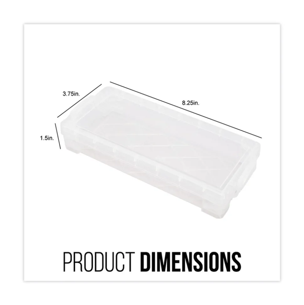 Advantus 8.25 in. x 3.75 in. x 1.5 in. Super Stacker Pencil Box - Clear