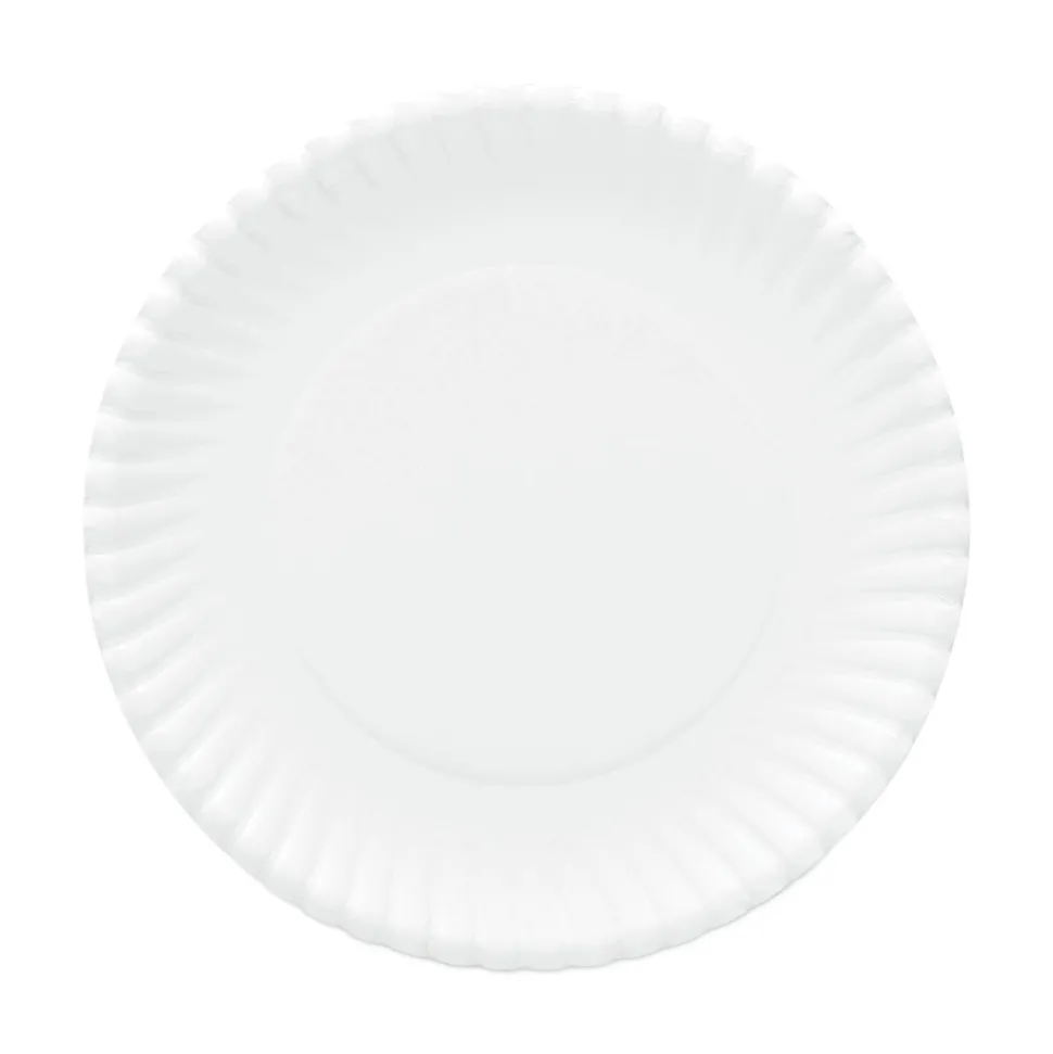 AJM Packaging Corporation 9 in. Diameter Original Heavyweights Paper Plates - White (120/Pack, 8 Packs/Carton)