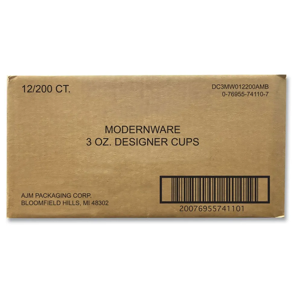 AJM Packaging Corporation DC3MW012200AMB 3 oz. Paper Modernware Design Heavy-Duty Cold Cups (2400/Carton)