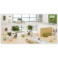 Alba 22.8 x 19.69 x 36.61 Literature Floor Display Rack - White/Woodgrain