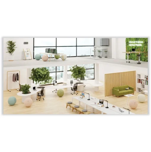 Alba 22.8 x 19.69 x 36.61 Literature Floor Display Rack - White/Woodgrain