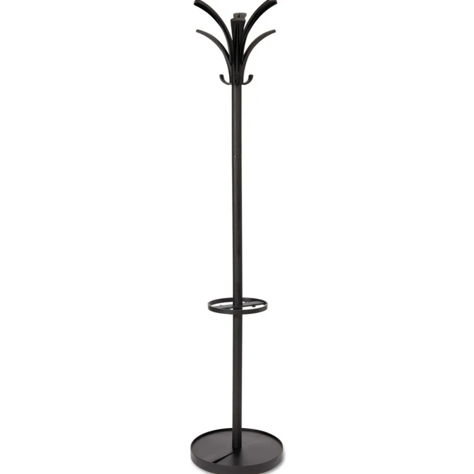 Alba 13.75w x 13.75d x 66.25h Brio Coat Stand - Black