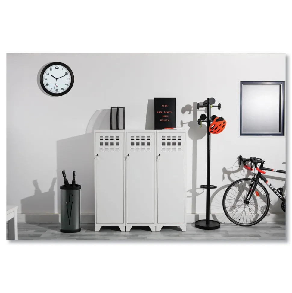 Alba 15w x 15d x 69.3h Stan3 8-Knob Steel Coat Rack - Black