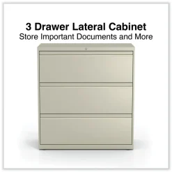 Alera 25488 36 in. x 18.63 in. x 40.25 in. 3 Legal/Letter/A4/A5 Size Lateral File Drawers - Putty
