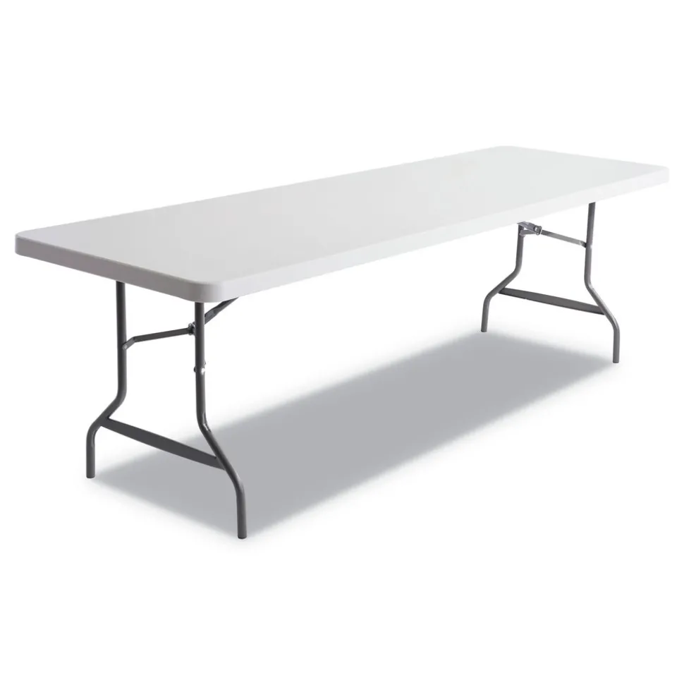 Alera 65601 96 in. x 30 in. x 29 in. Square Edge Resin Rectangular Folding Table - Platinum