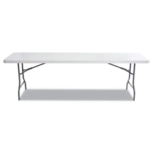 Alera 65601 96 in. x 30 in. x 29 in. Square Edge Resin Rectangular Folding Table - Platinum