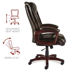 Alera 17.13 in. - 20.12 in. Seat Height Darnick Series Manager Chair Supports Up to 275 lbs. - Brown