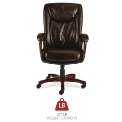 Alera 17.13 in. - 20.12 in. Seat Height Darnick Series Manager Chair Supports Up to 275 lbs. - Brown