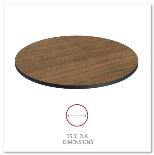 Alera 35.5 in. Diameter Round Reversible Laminate Table Top - Espresso/Walnut