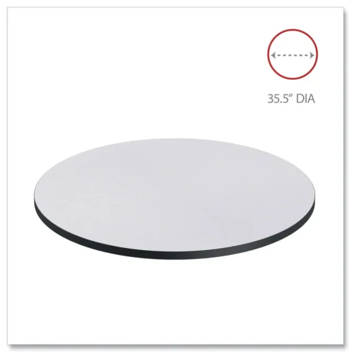 Alera 35.5 in. Diameter Round Reversible Laminate Table Top - White/Gray