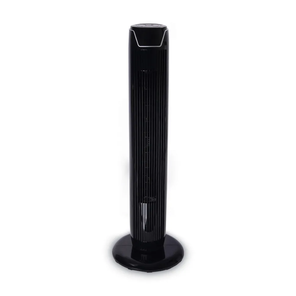 Alera 36 in. 3-Speed Oscillating Plastic Tower Fan with Remote Control - Black
