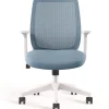 Alera 17.09 in. to 20.83 in. Seat Height Up to 275 lbs. Wessex Ergonomic Fabric Mesh Swivel Task Chair - Seafoam Seat/Back, White Base
