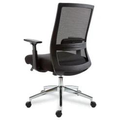 Alera 18.15 in. to 21.89 in. Seat Height Supports 275 lbs. Ashdale Ergonomic Fabric Swivel Task Chair - Black Seat/Back, Silver Base