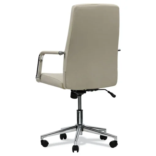 Alera 18.19 in. to 21.93 in. Seat Height Leather Task Chair Supports Up to 275 lb - White Seat/White Back