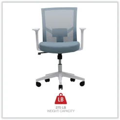 Alera 17.32 in. to 21.1 in. Seat Height Mesh Back Task Chair Supports Up to 275 lb - Seafoam Blue Seat/Back