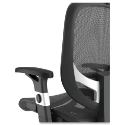 Alera 17.24 in. to 20.98 in. Seat Height Support Up to 275 lbs. Minerva Ergonomic Mesh Swivel Task Chair - Black Seat/Back, Silver Base