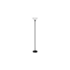 Alera 11.25 in. W x 11.25 in. D x 71 in. H Translucent Plastic Shade Floor Lamp - Matte Black