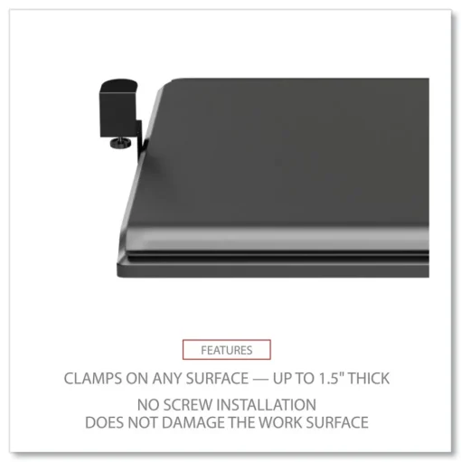 Alera 30.7 in. x 13 in. AdaptivErgo Clamp-On Keyboard Tray - Black
