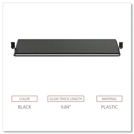 Alera 30.7 in. x 13 in. AdaptivErgo Clamp-On Keyboard Tray - Black