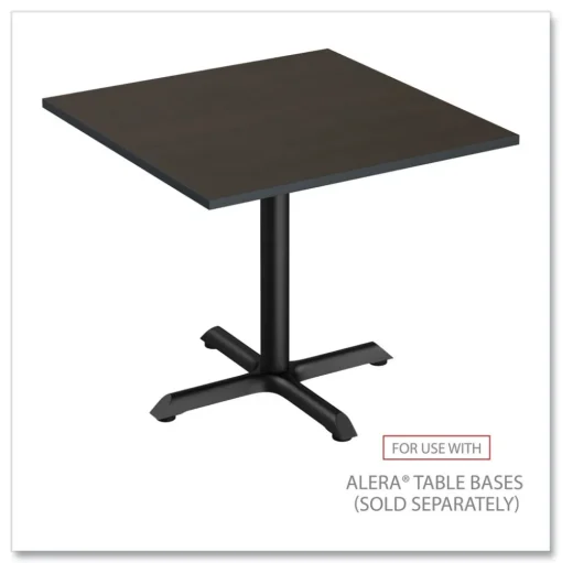 Alera 35.38 in. x 35.38 in. Square Reversible Laminate Table Top - Espresso/Walnut