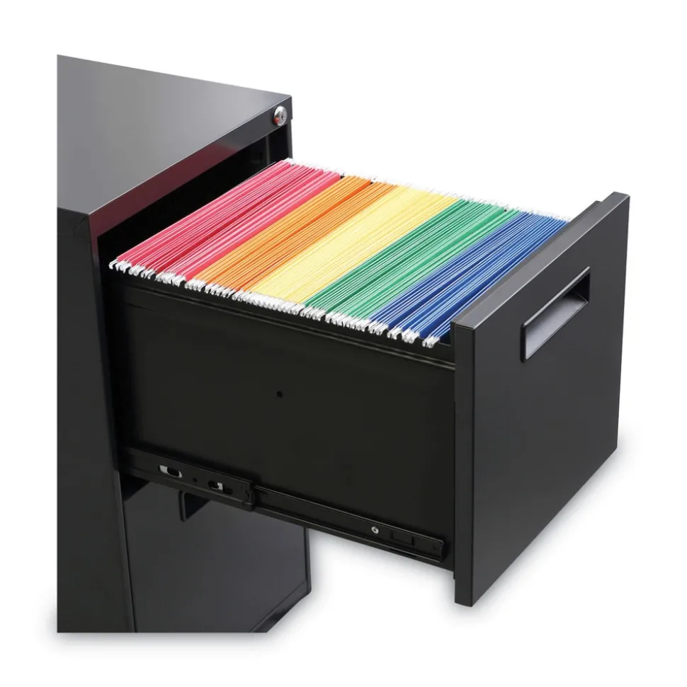 Alera 14.96 in. x 19.29 in. x 27.75 in. 2 Drawer Left/ Right File Pedestal Cabinet - Charcoal