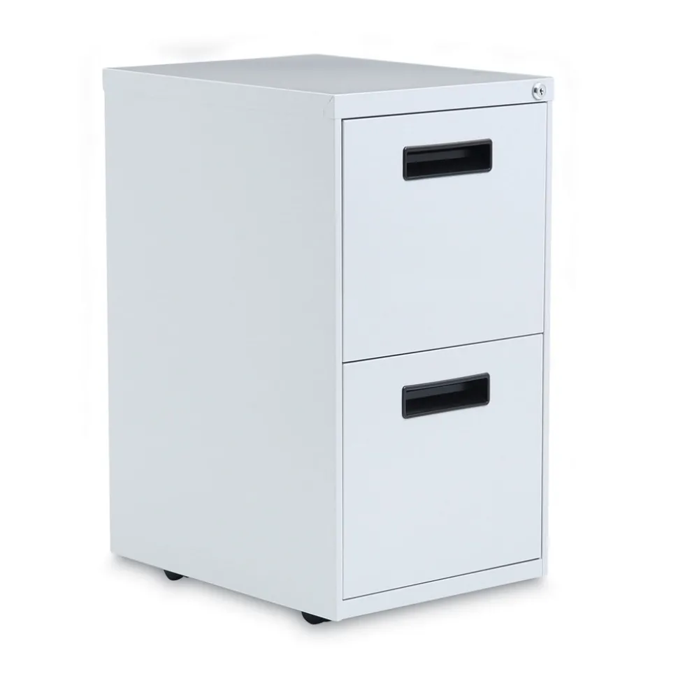 Alera 14.96 in. x 19.29 in. x 27.75 in. 2 Legal/Letter-Size File Drawers Left or Right File Pedestal - Light Gray