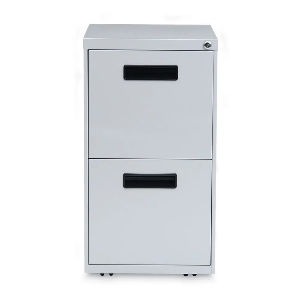 Alera 14.96 in. x 19.29 in. x 27.75 in. 2 Legal/Letter-Size File Drawers Left or Right File Pedestal - Light Gray