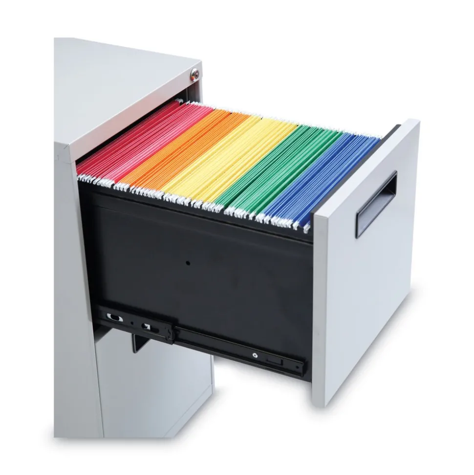 Alera 14.96 in. x 19.29 in. x 27.75 in. 2 Legal/Letter-Size File Drawers Left or Right File Pedestal - Light Gray