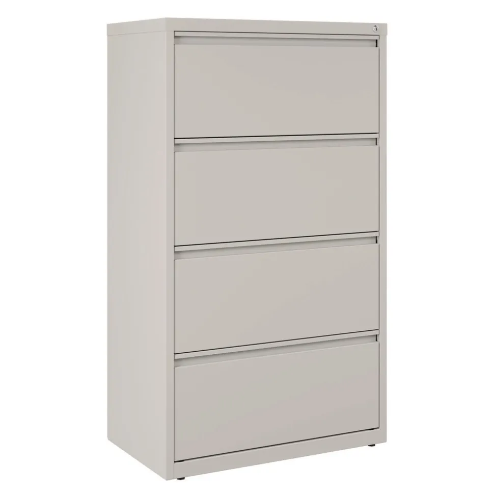 Alera 30 in. x 18.62 in. x 52.5 in. 4 Legal/Letter-Size File Drawers Lateral File Cabinet - Light Gray