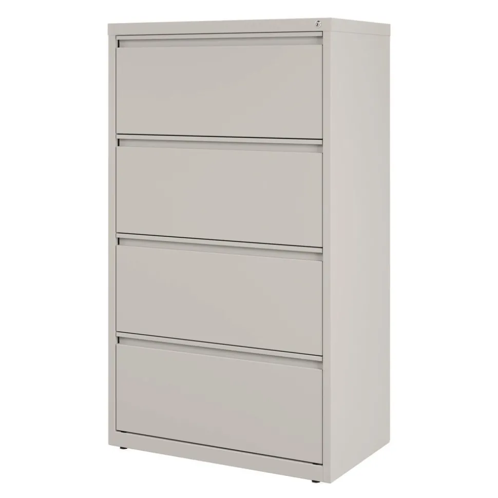 Alera 30 in. x 18.62 in. x 52.5 in. 4 Legal/Letter-Size File Drawers Lateral File Cabinet - Light Gray