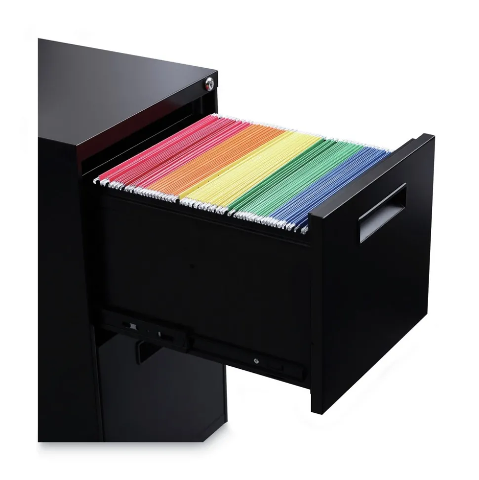 Alera 14.96 in. x 19.29 in. x 27.75 in. 2 Legal/Letter-Size File Drawers Left or Right File Pedestal - Black