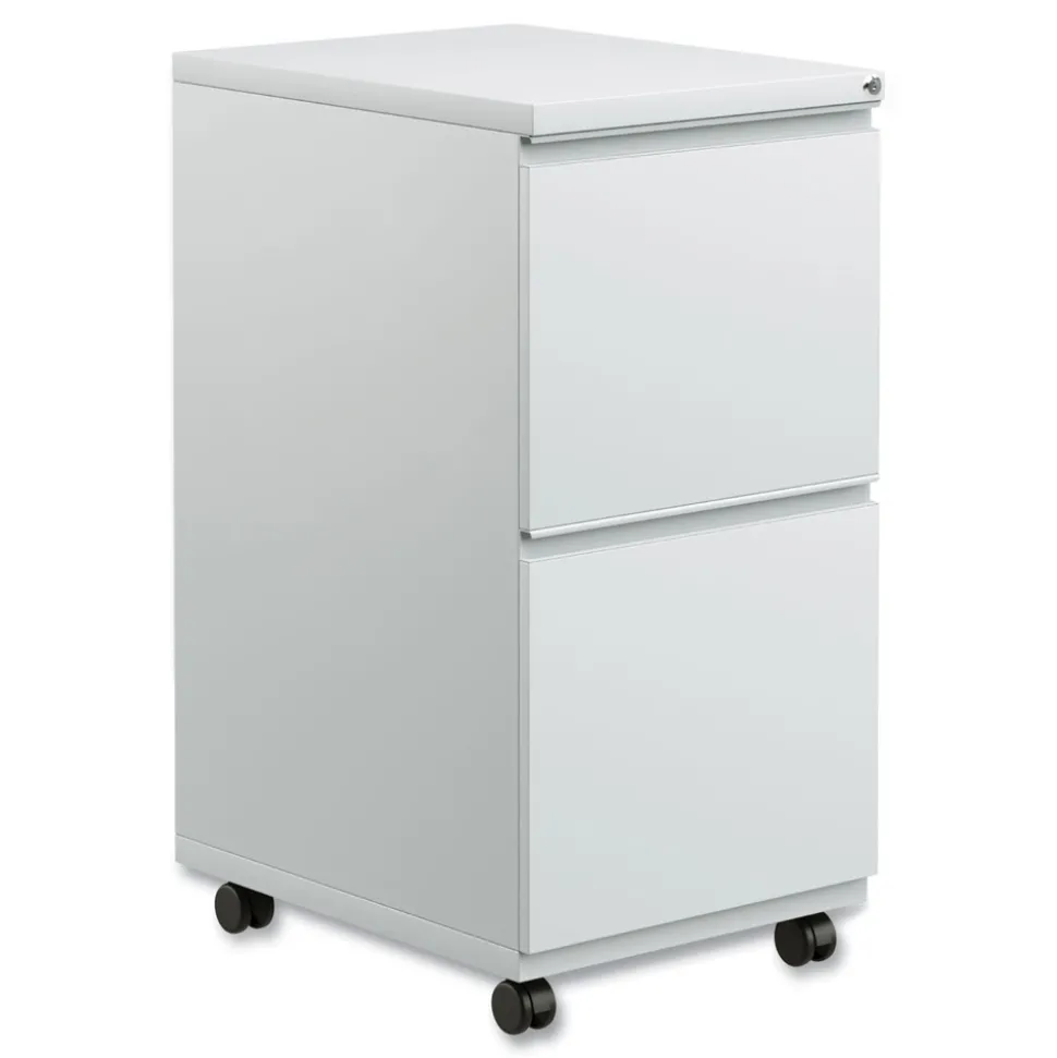 Alera 14.96 in. x 19.29 in. x 27.75 in. 2 Legal/Letter-Size File Drawers Left or Right File Pedestal with Full-Length Pull - Light Gray