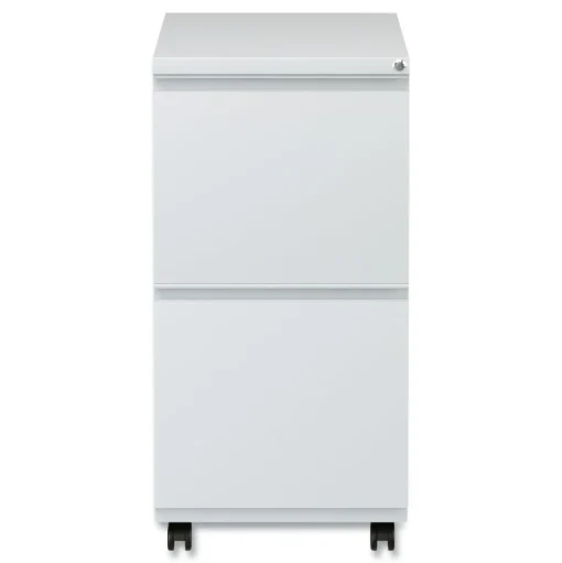 Alera 14.96 in. x 19.29 in. x 27.75 in. 2 Legal/Letter-Size File Drawers Left or Right File Pedestal with Full-Length Pull - Light Gray