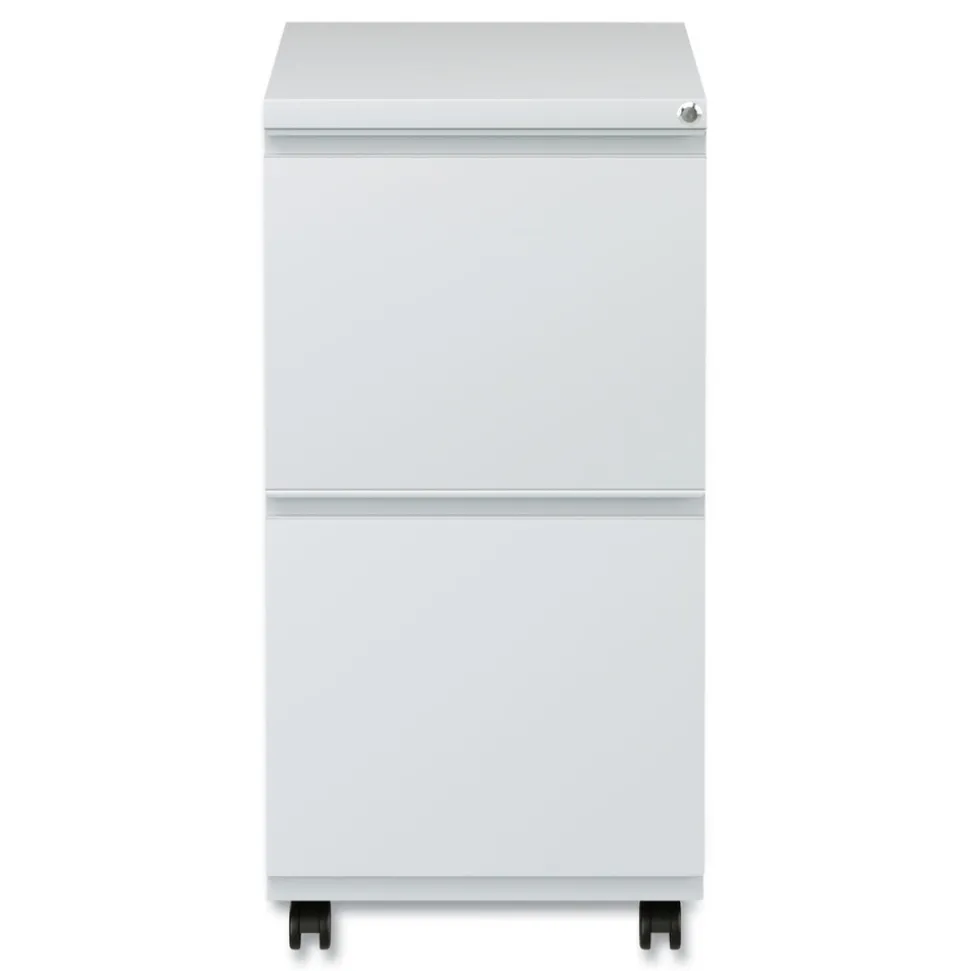 Alera 14.96 in. x 19.29 in. x 27.75 in. 2 Legal/Letter-Size File Drawers Left or Right File Pedestal with Full-Length Pull - Light Gray