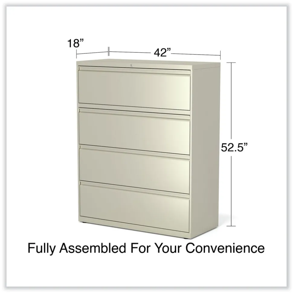 Alera 42 in. x 18.63 in. x 52.5 in. 4 Legal/Letter Size Lateral File Drawers - Putty