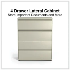 Alera 42 in. x 18.63 in. x 52.5 in. 4 Legal/Letter Size Lateral File Drawers - Putty