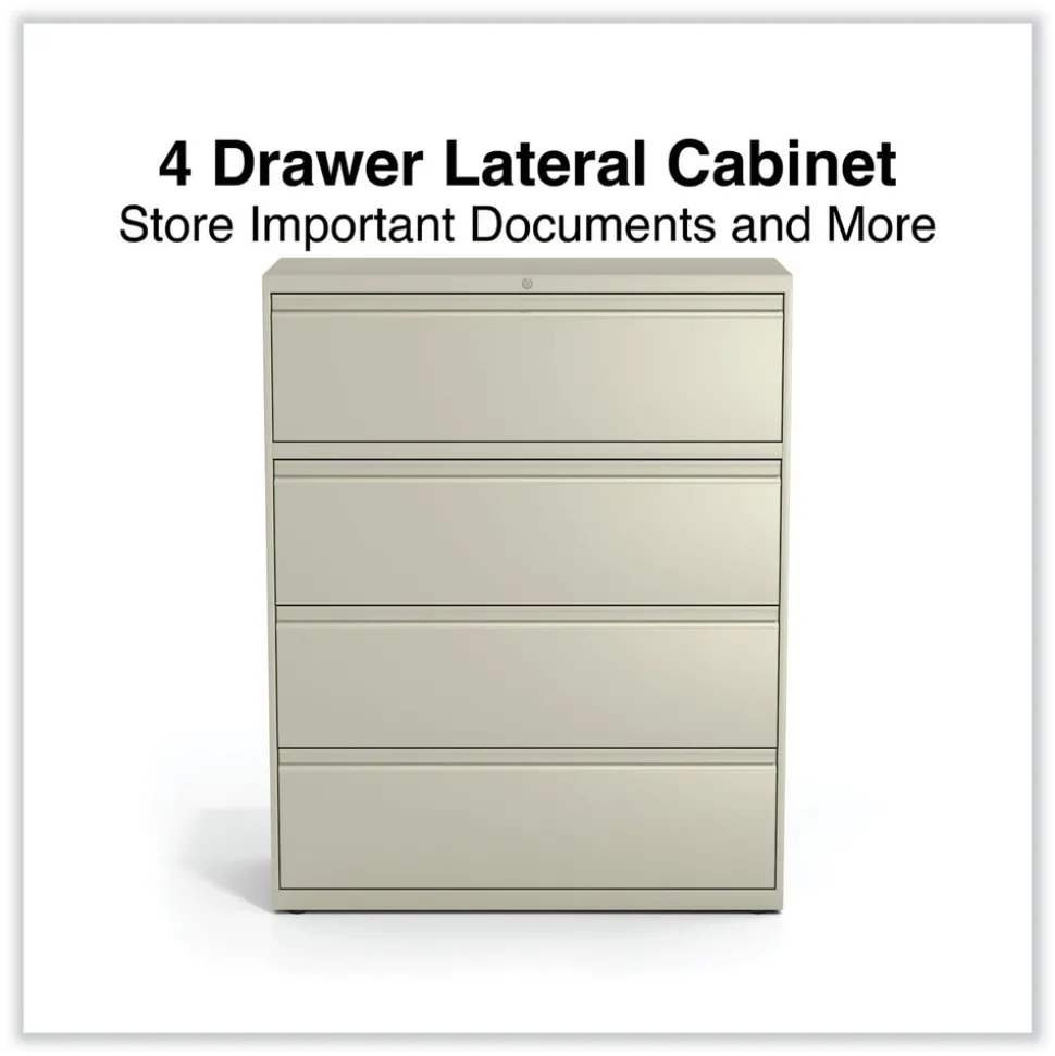 Alera 42 in. x 18.63 in. x 52.5 in. 4 Legal/Letter Size Lateral File Drawers - Putty