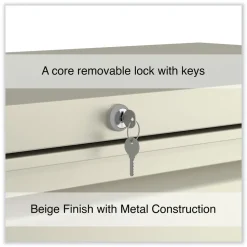 Alera 42 in. x 18.63 in. x 52.5 in. 4 Legal/Letter Size Lateral File Drawers - Putty