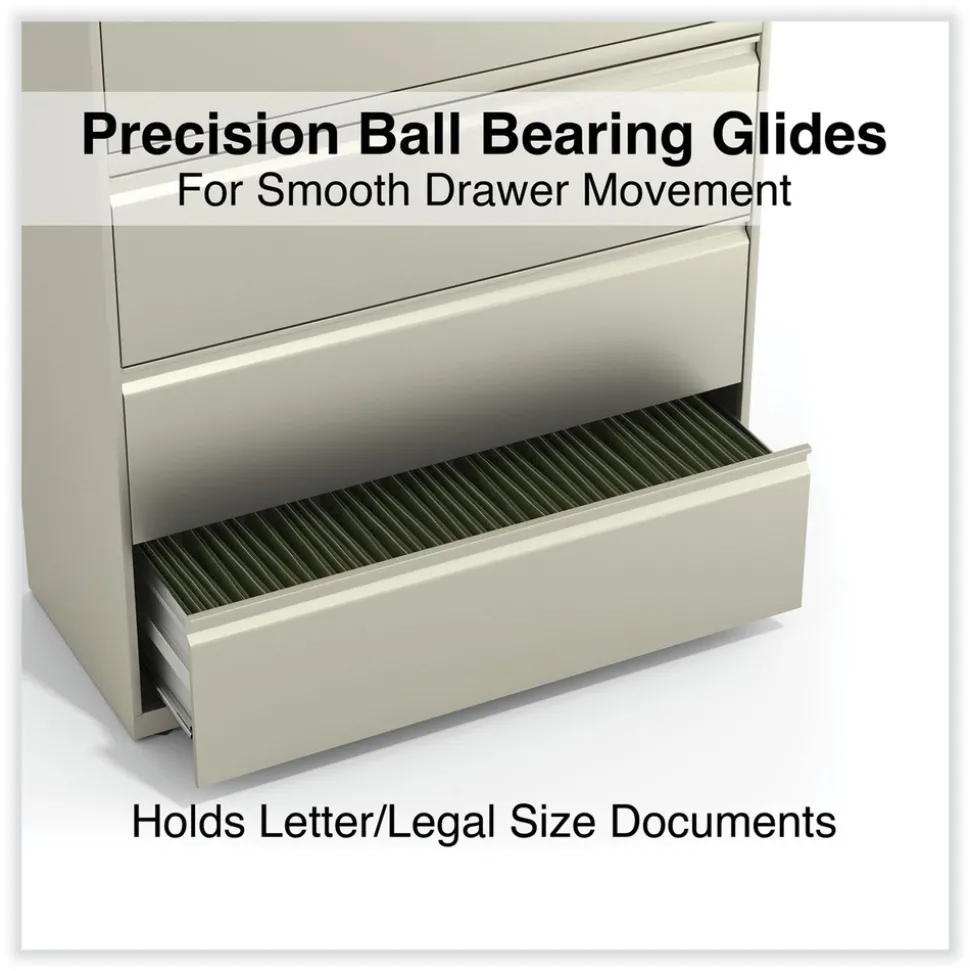 Alera 42 in. x 18.63 in. x 52.5 in. 4 Legal/Letter Size Lateral File Drawers - Putty