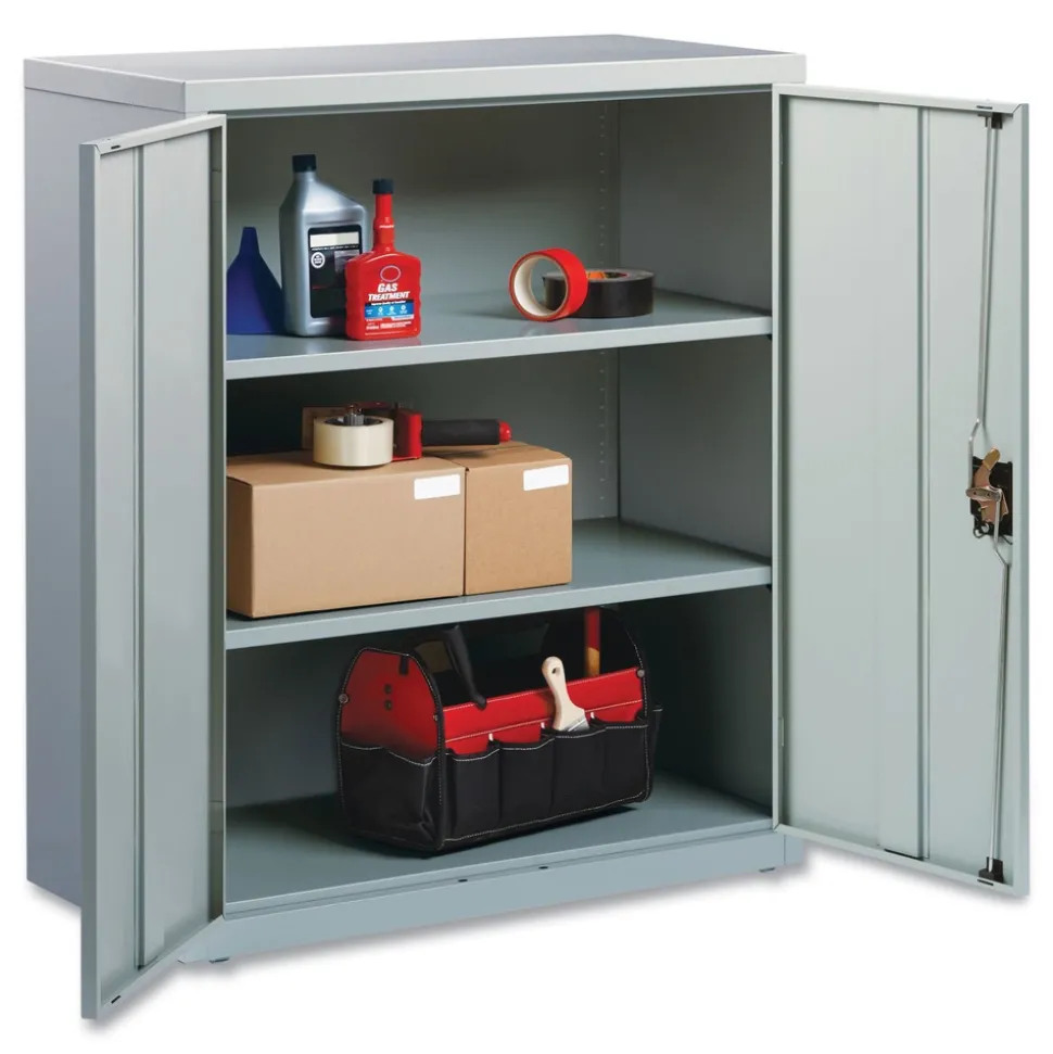 Alera 36 in. x 18 in. x 42 in. 3 Shelves Economy Assembled Storage Cabinets - Light Gray