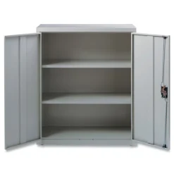 Alera 36 in. x 18 in. x 42 in. 3 Shelves Economy Assembled Storage Cabinets - Light Gray